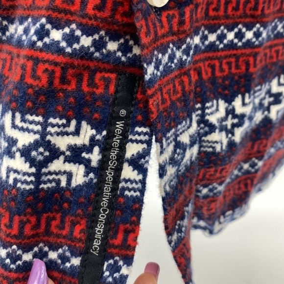 Vintage WESC Skater Printed Shirt western red camping Gorpcore button down - Picture 4 of 8